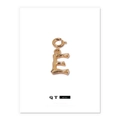 Bamboo style gold letter E pendant with spring clasp for personalized DIY necklace - Letter E