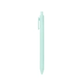 Minimalist light green retractable gel pen with plastic body and clip on white background - Macaron Mint Green