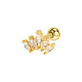 Elegante piercing dorato con cinque zirconi a taglio marquise a forma di corona - 7# Corona Marquise / Oro
