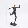 Modern black and gold soccer player figurine minimalist sports resin decor 26cm - Gold-Football Player