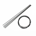 Detailed view of 1.7mm black stainless steel spring wire with a screw-tightened open head - Black