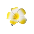 Handmade yellow and white plumeria flower hair clip for beach styling and vacations - 8cm / Yellow