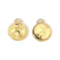 Detail of 14K gold plated stainless steel Virgo zodiac pendant with celestial star map - Virgo