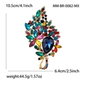 Colorful bouquet crystal brooch with alloy base and rhinestone detailing for women - Rainbow