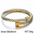 Twisted cable wire bangle in gold and silver finish with 58x66mm inner diameter - Type B Steel Gold (KB184187-XY)