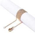 Detailed golden snake chain necklace with lobster clasp wrapped on a white cylinder - Flattened Chain / 1 Piece (62cm) / KC Gold