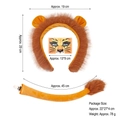 Lion costume set featuring plush ears headband and matching tail with face paint card - Lion 2-Piece Set + Face Sticker