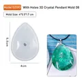 Moule en silicone goutte pour bijoux en résine avec trou de suspension et taille 4x5,5x1,7cm - Pendentif Cristal à Trou - Goutte d'eau