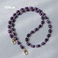 Detailed view of 120cm dark purple acrylic bead chain strap with gold metal buckles - Purple-120CM