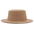 Sombrero boater clásico de fieltro de lana camello con diseño francés minimalista - Camel (5.5cm)