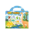Portable blue dinosaur themed sticker book for kids with reusable cartoon dino stickers - Horizontal Dinosaur Style