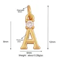 Gold-plated copper letter A pendant with sparkling micro-set cubic zirconia accent - Single Stone Letter A