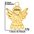Pendentif ange en acier inoxydable plaqué or 18k avec dimensions précises et poids léger - Doré