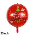 Ballon de Noël rouge 22 pouces en aluminium avec motifs Père Noël et bonhomme de neige - Ballon 4D rouge de Noël de 22 pouces