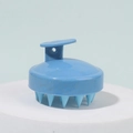 Sky blue silicone scalp massager brush with ergonomic handle and glittery finish - Wheat Straw Blue