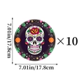Day of the Dead paper plates featuring colorful sugar skull designs 10 pack 7 inch size - Small Day of the Dead Paper Plate