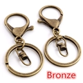 DIY keychain with lobster clasp and 30mm ring in antique bronze metal finish - Antique Bronze