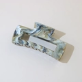 Square hollow hair claw clip with brown marble pattern and durable ABS material - #10 Abs Khaki - 10.5cm Rectangular / Bulk (No Packaging)