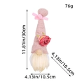 Gnomo de peluche rosa de San Valentín con rosa y dimensiones 30x10,5cm de adorno - Estilo Hibisco Rosa