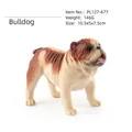 Statuetta realistica di bulldog con pieghe della pelle dettagliate e finitura beige - Bulldog (PL127-677)