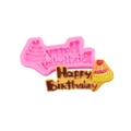 Pink silicone mold for Happy Birthday cake toppers and chocolate dessert decorations - 2# Pink A390