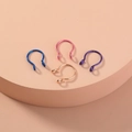 U-shaped non-piercing nose rings in blue, pink, purple, and rose gold metallic finishes - SE504 4-Color Set