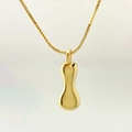 Polished gold balloon style peanut pendant necklace with elegant box chain for women - Letter I / Gold