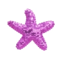Cute purple sequined starfish hair clip with glitter embroidery for kids and girls - Glitter Purple