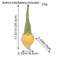 Gnome de Noël à suspendre avec bonnet rayé vert et lumière LED, dimensions 29,5 cm de haut - Rayé vert et blanc