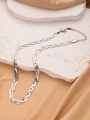 Dreisträngige geflochtene silberne Schlangenkette aus robustem Edelstahl-Material - Silberne Halskette
