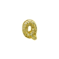 Macro detail of gold bubble letter Q pendant necklace with clear cubic zirconia stones - Letter Q (Pendant Only) / Gold