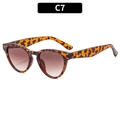 Modische Cat-Eye-Sonnenbrille mit Leopardenmuster und braunem Farbverlaufsglas - Leopard-Rahmen Braune Verlaufsgläser