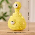 Yellow squeaky monster dog toy with textured surface, variant measuring 13cm height - Gourd Style / Yellow
