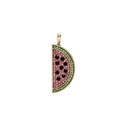 Watermeloen hanger met roze en groene zirkoon gezet in 18K verguld montuur - Goud / Watermeloen Hanger 36,6*14,3mm