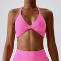 Reggiseno sportivo rosa acceso con scollo all'americana e dettaglio a incrocio frontale - 16/XXL / Rosa Barbie