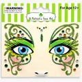 St. Patrick's Day green glitter face gems and shamrock face stickers for parties - Clover Green Butterfly