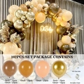 102pcs retro balloon arch kit with various sizes and glue dots for party decor - Noble Gold