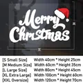 Size chart for Merry Christmas static window clings showing five dimensions from S to XXL - Christmas Hat P-SD056