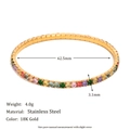3MM Elastic Colorful Zircon Bracelet - Gold