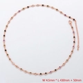 Detailed size view of rose gold necklace with colored zircons showing 4.5mm width and 430mm length - Necklace / Rose Gold / Multicolor Zirconia