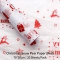 Christmas themed red tissue paper with reindeer and tree patterns for flower wrapping - 70*50cm (20 Sheets/Pack) / Christmas Red