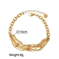 Multi-layer gold stainless steel chain bracelet with 17+3cm length and 8g weight - JZB1086-lc Bracelet
