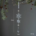 Pendaglio fiocco di neve in acrilico con perla e goccia d'acqua, decoro Natale 26cm - Stile Fiocco A