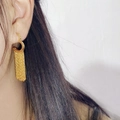 Elegant gold fringe tassel earrings for women with high-quality polished metal finish - Gold Heart Tassel Earrings