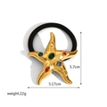 Elastico per capelli a stella marina dorata con gemme colorate e misure 5,17x5,7cm - Zircone Multicolore
