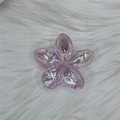 8cm Frangipani Flower Single Color Transparent With Iridescent Pink Glaze. Standard