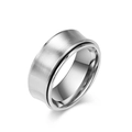 Anillo minimalista para hombre de acero inoxidable con acabado plateado cepillado y pulido - US 5 / Color Acero