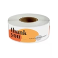 Rotolo di adesivi rettangolari Thank You con motivi colorati e design moderno - Stile Geometrico a Blocchi di Colore Astratto