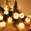 Warm white LED Christmas string lights with cute Santa Claus heads for tree decoration - Santa Style-2m 10LEDs Battery Type