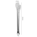 Pinza per bistecca in acciaio inossidabile argento, lunghezza 33,5 cm, larghezza 4,5 cm - Pinza a 3 Linee 14 Pollici